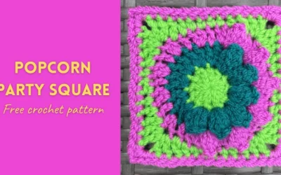Popcorn Party Granny Square – Free Crochet Pattern (UK Terms)