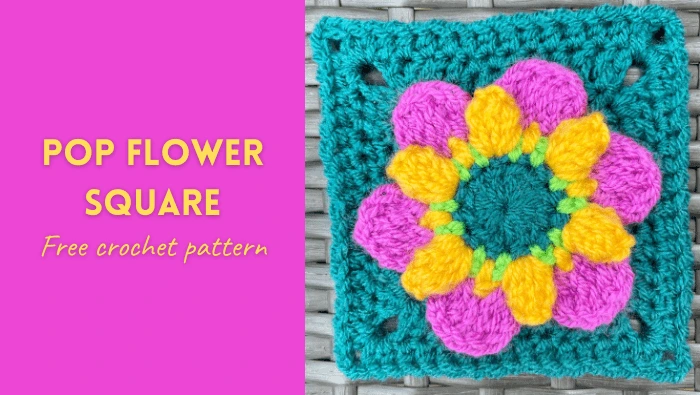 Pop Flower Granny Square – Free Crochet Pattern (UK Terms)