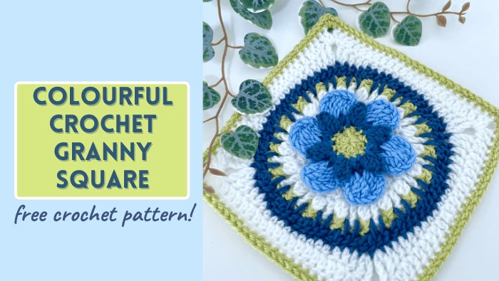Colourful Flower Granny Square – free crochet pattern