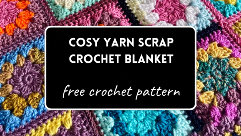 Cosy yarn scrap crochet blanket
