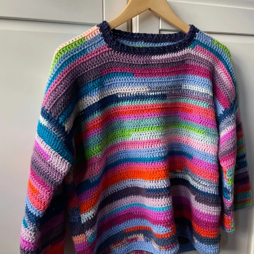 crochet scrap yarn sweater