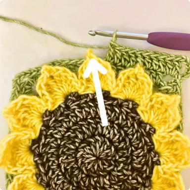 crochet sunflower granny squares fig 4