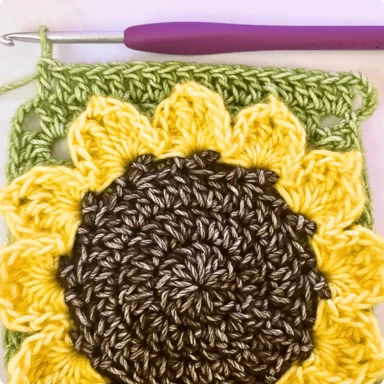 crochet sunflower granny squares fig 6
