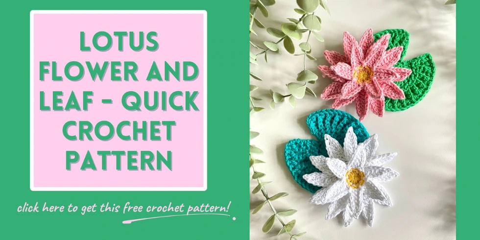 Buy now buttons free crochet pattern for lotus flower and leaf