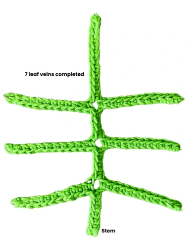 crochet leaves stem pattern fig 2